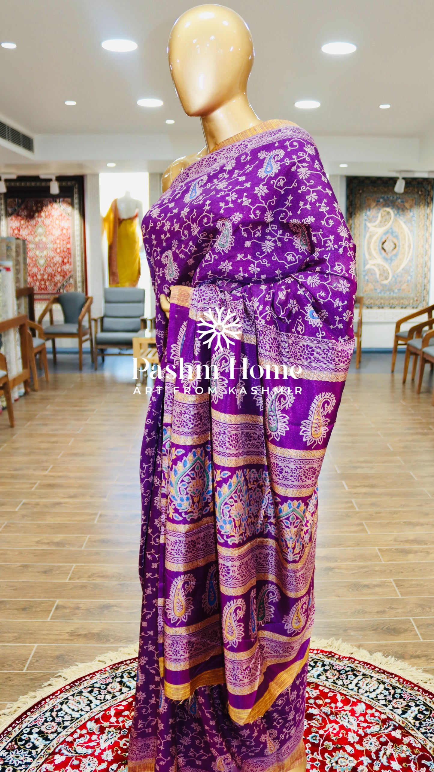 All Over Printed Silk Saree