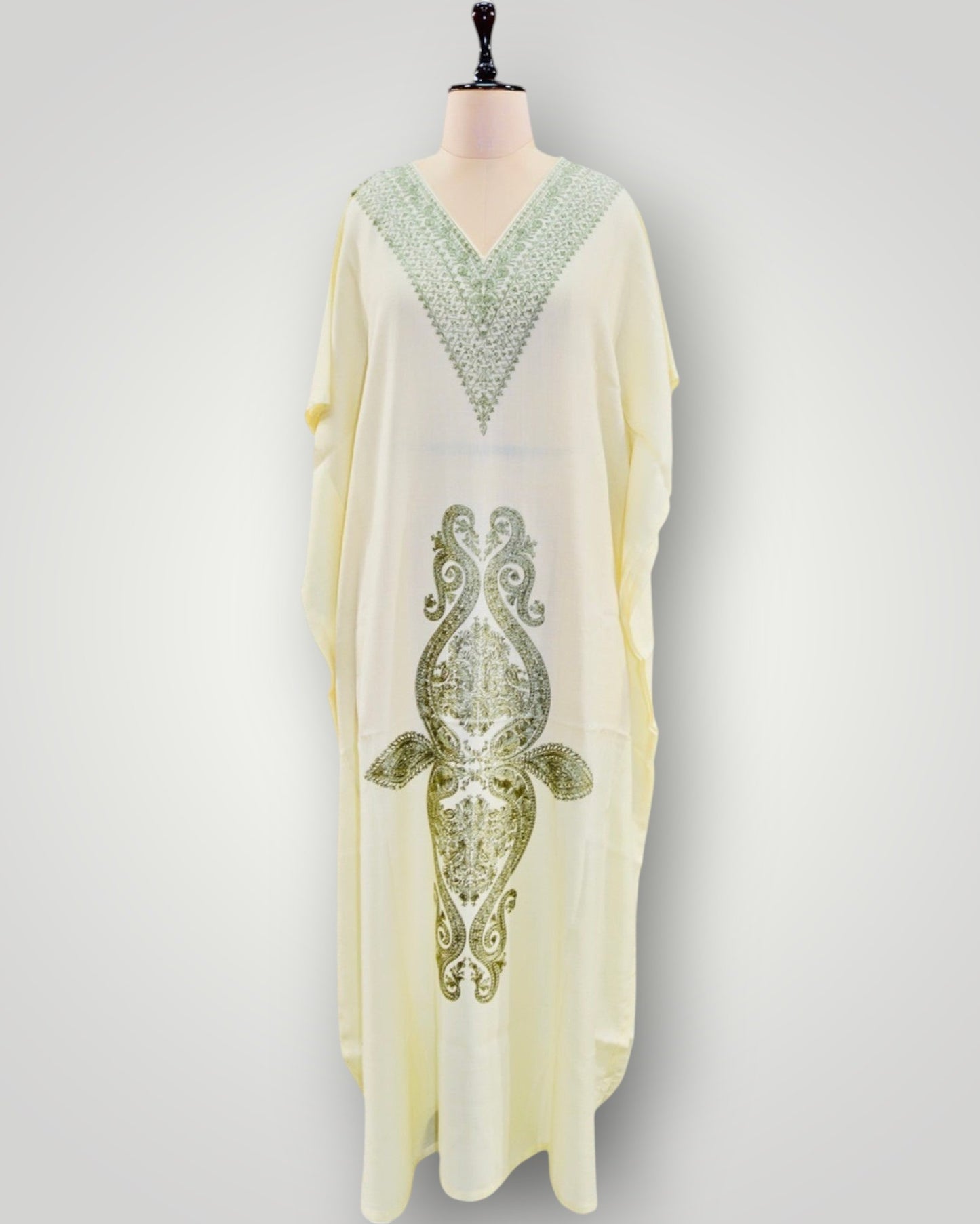 Cream Cashmere Long Kaftan