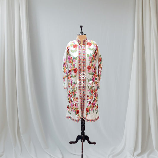 White Cashmere Ari Long Jacket