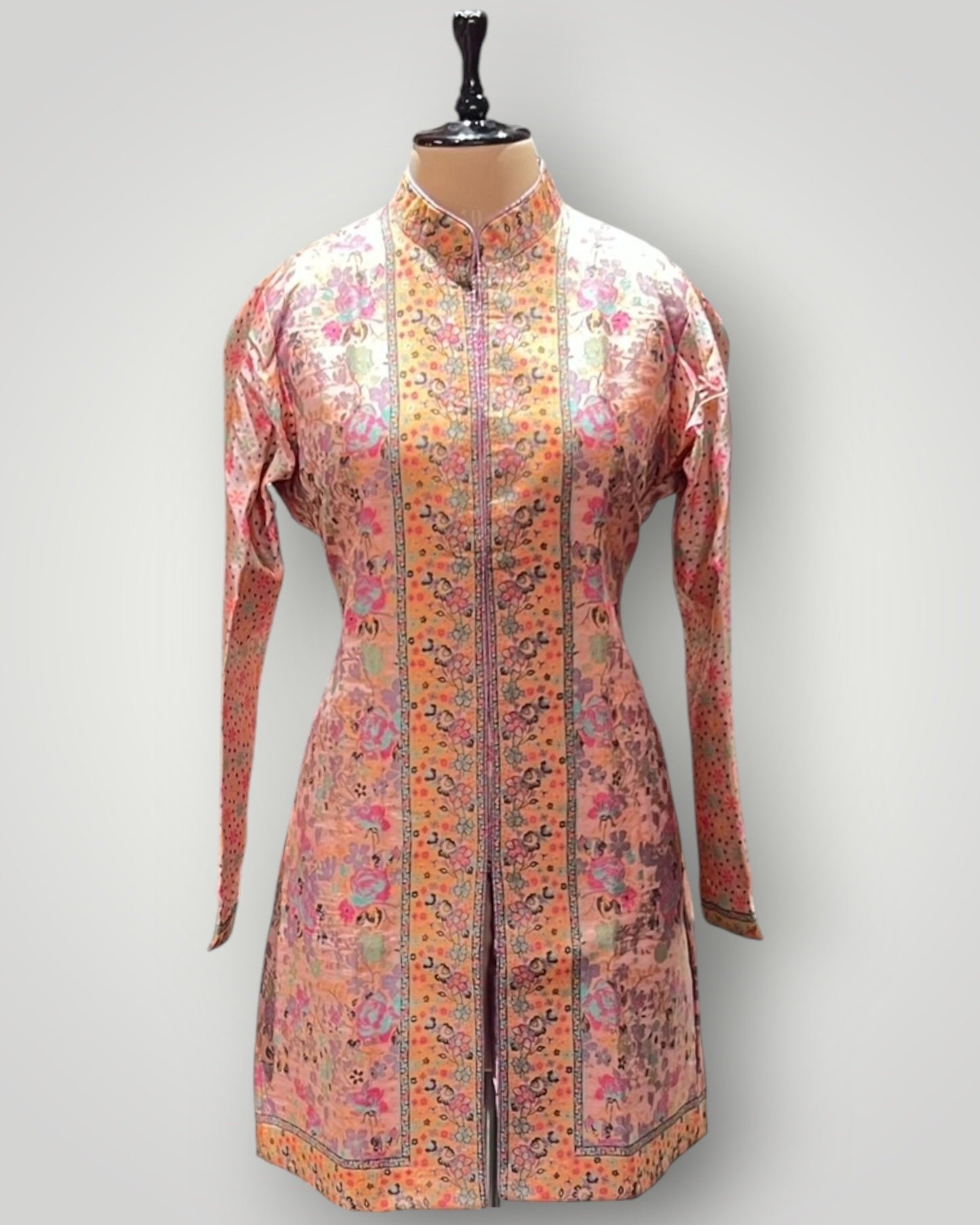 Beige Fine Silk Kani Coat
