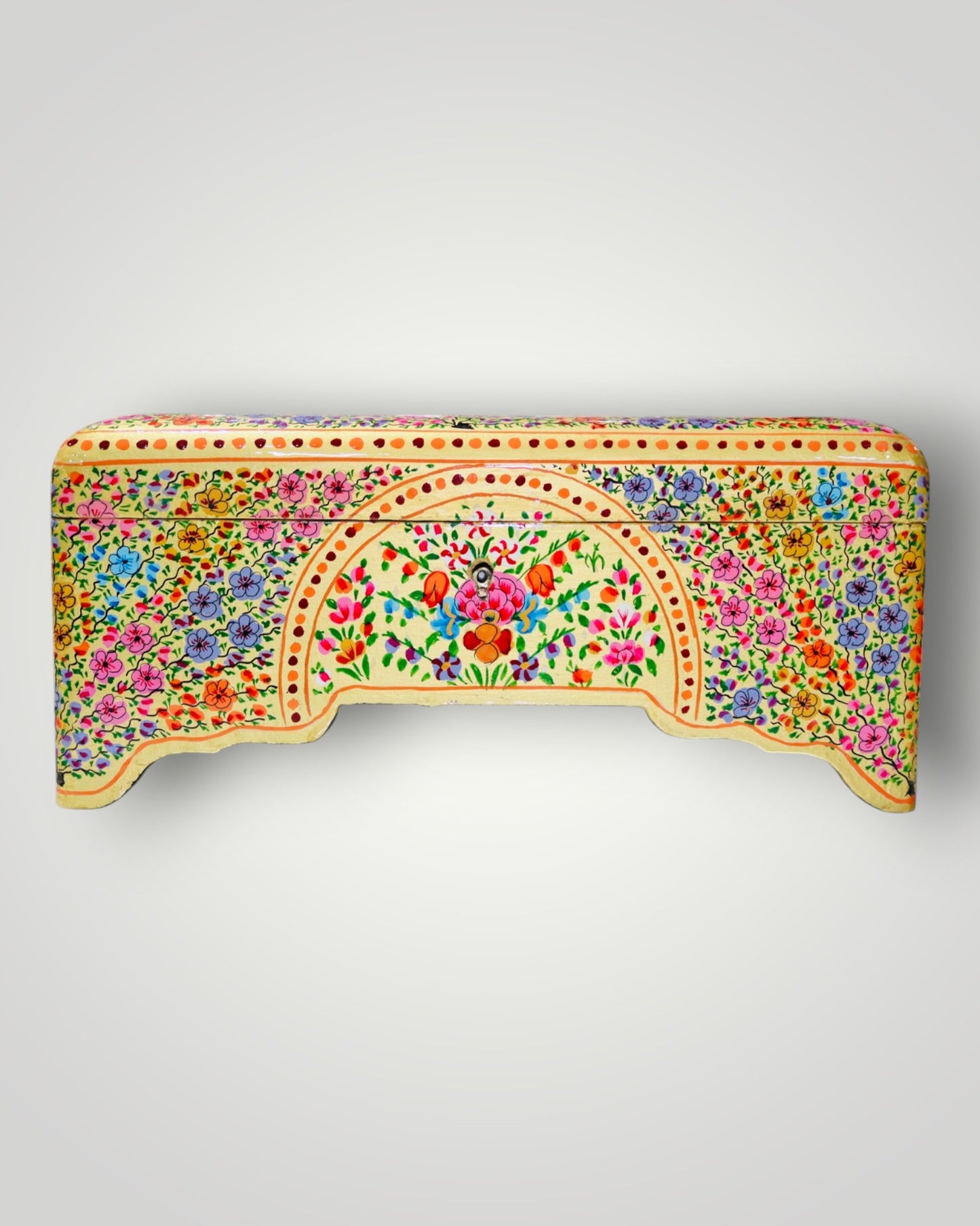 Yellow Paper Mache Jewellery Box