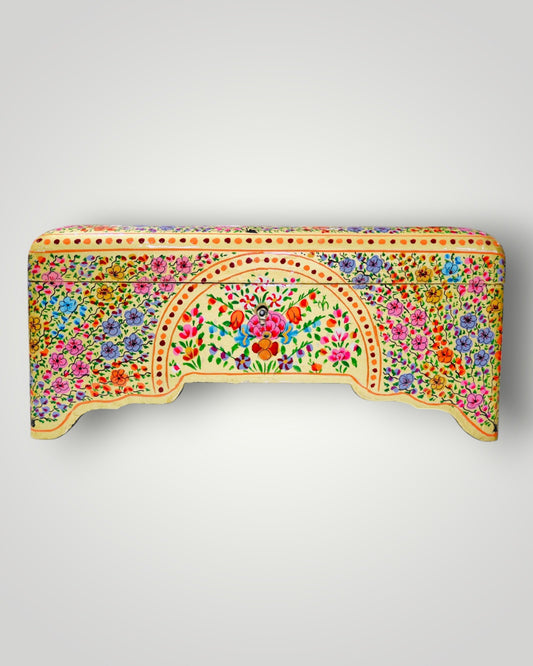 Yellow Paper Mache Jewellery Box