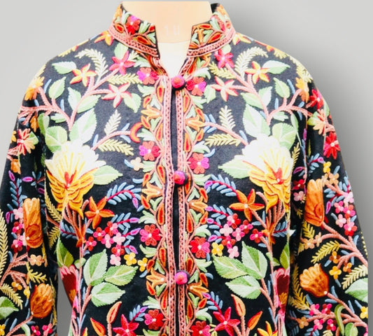 Multicolour Handmade Cashmere Long Jacket