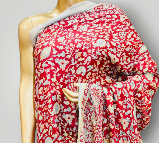 Red Printed Silk Saree
