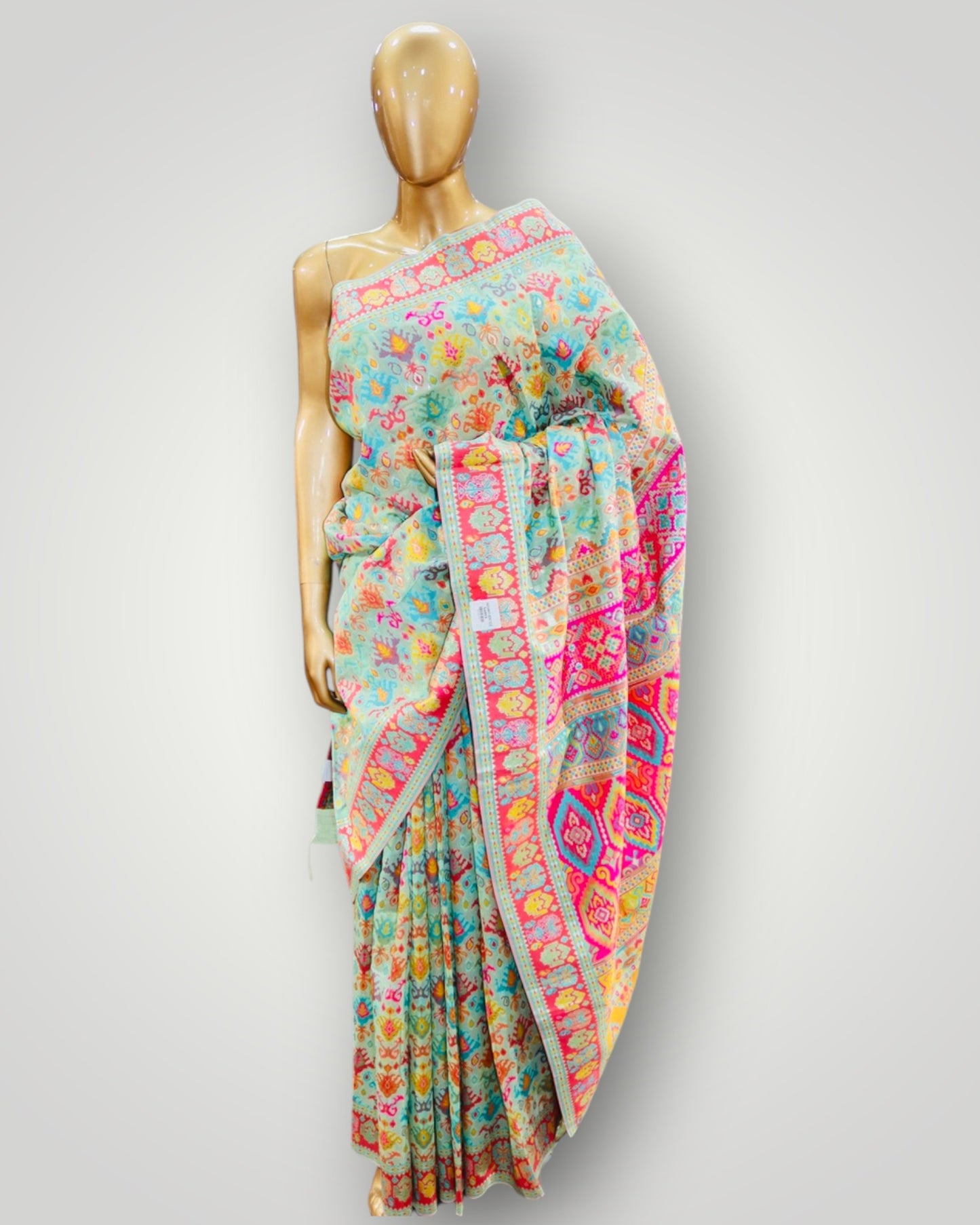 Light Green Kani All Over Saree