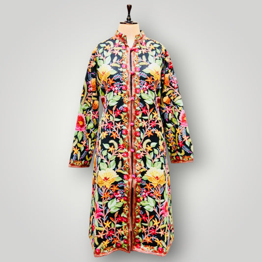 Multicolour Handmade Cashmere Long Jacket