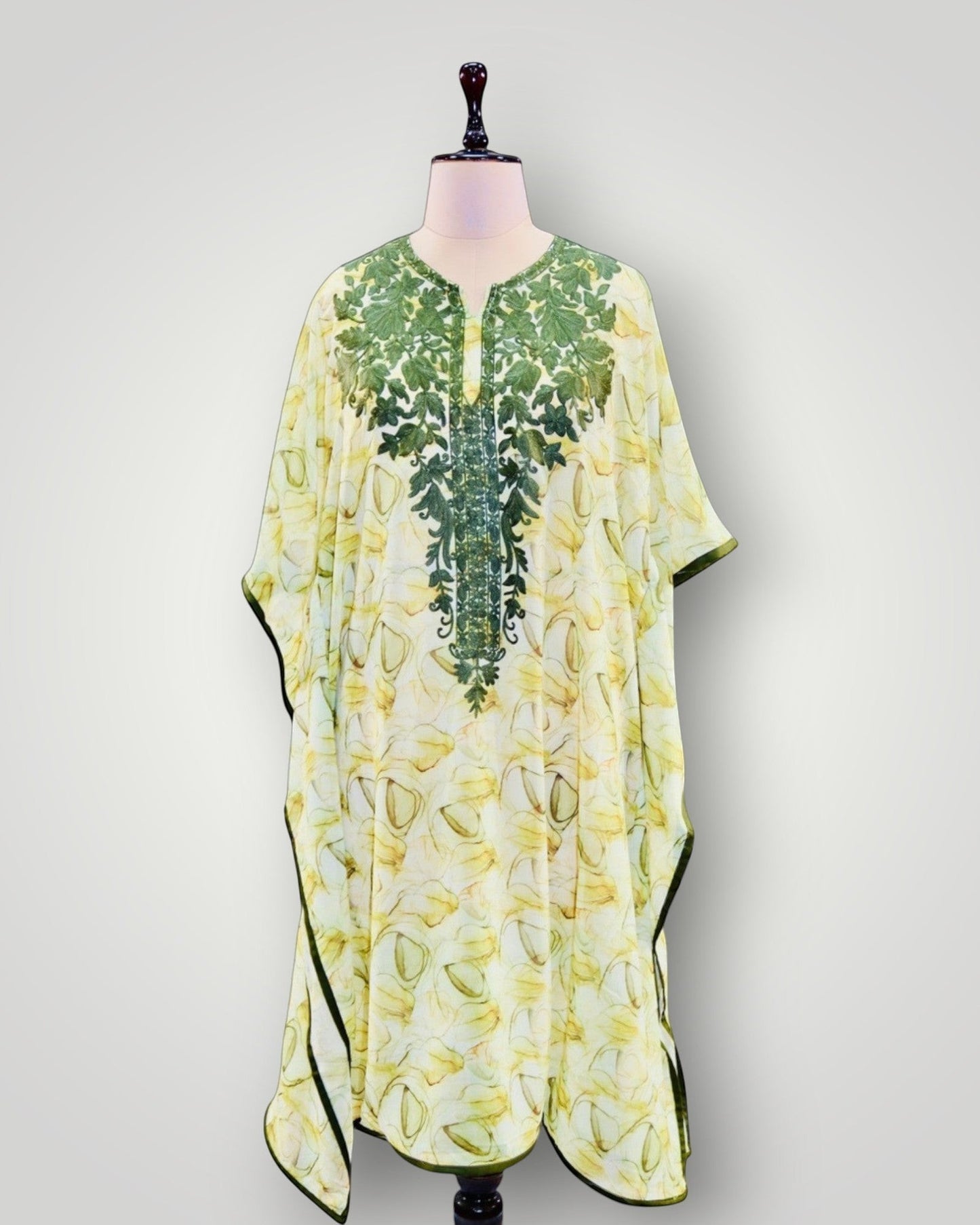 Light Blue Georgette Printed Ari Short Kaftan
