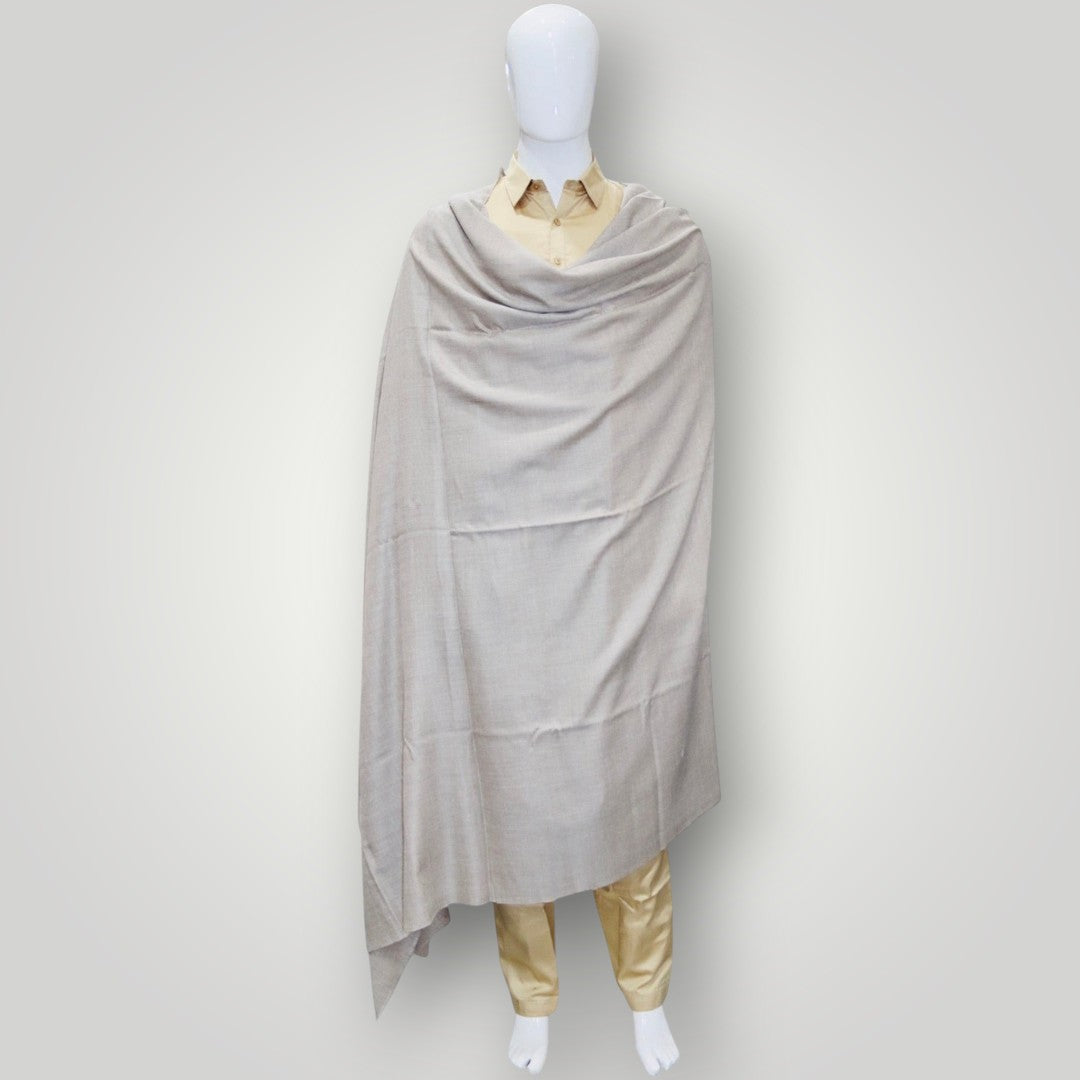 Plain Grey Pure Pashmina Gents Shawl