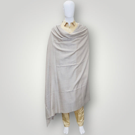 Plain Grey Pure Pashmina Gents Shawl