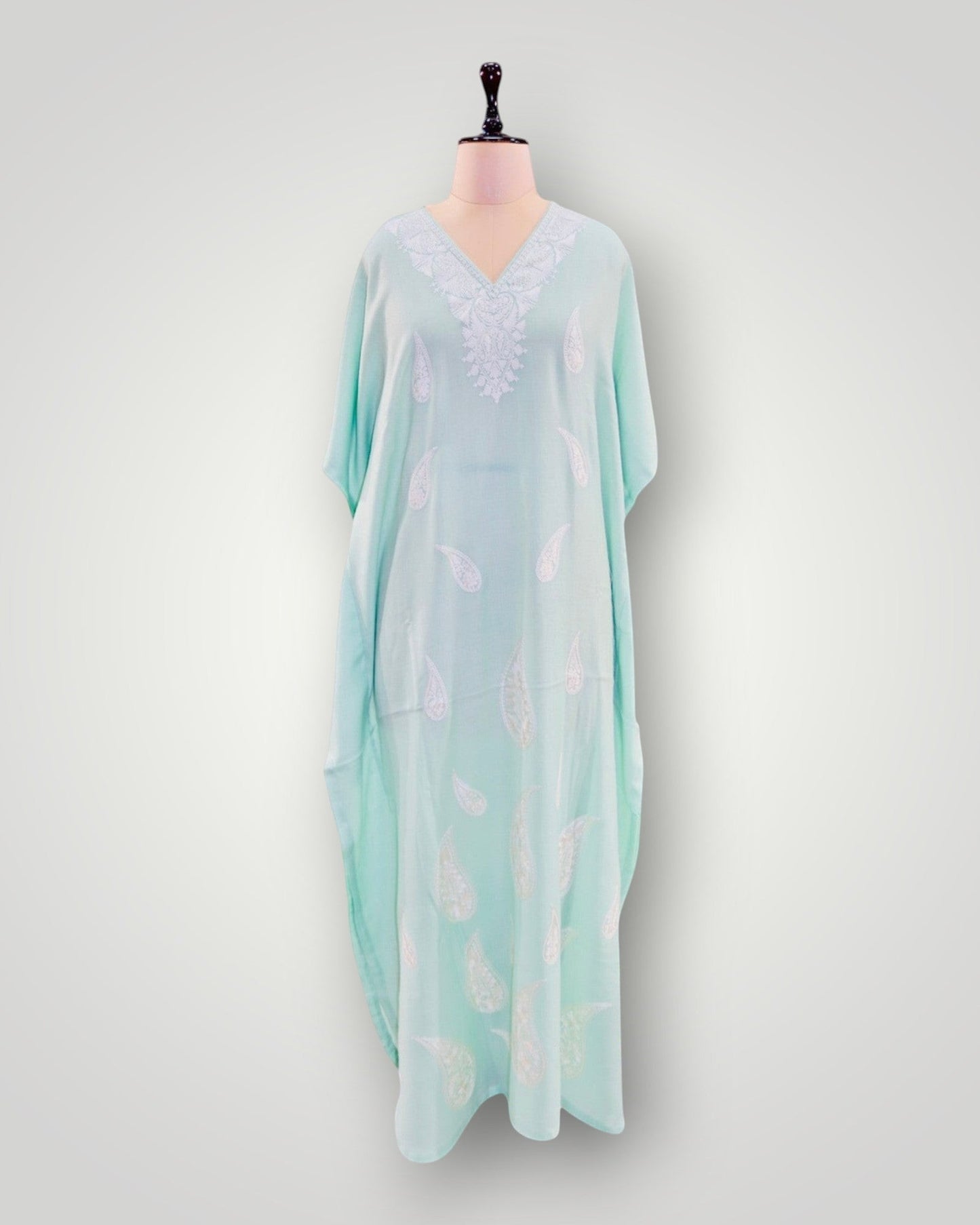 Grey Cashmere Ari Paisley Long Kaftan