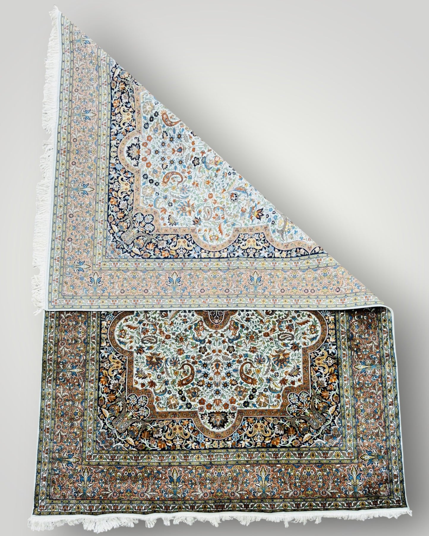 6 FT × 9 FT Kashaan Fine Silk On Silk Hand Knotted Carpet