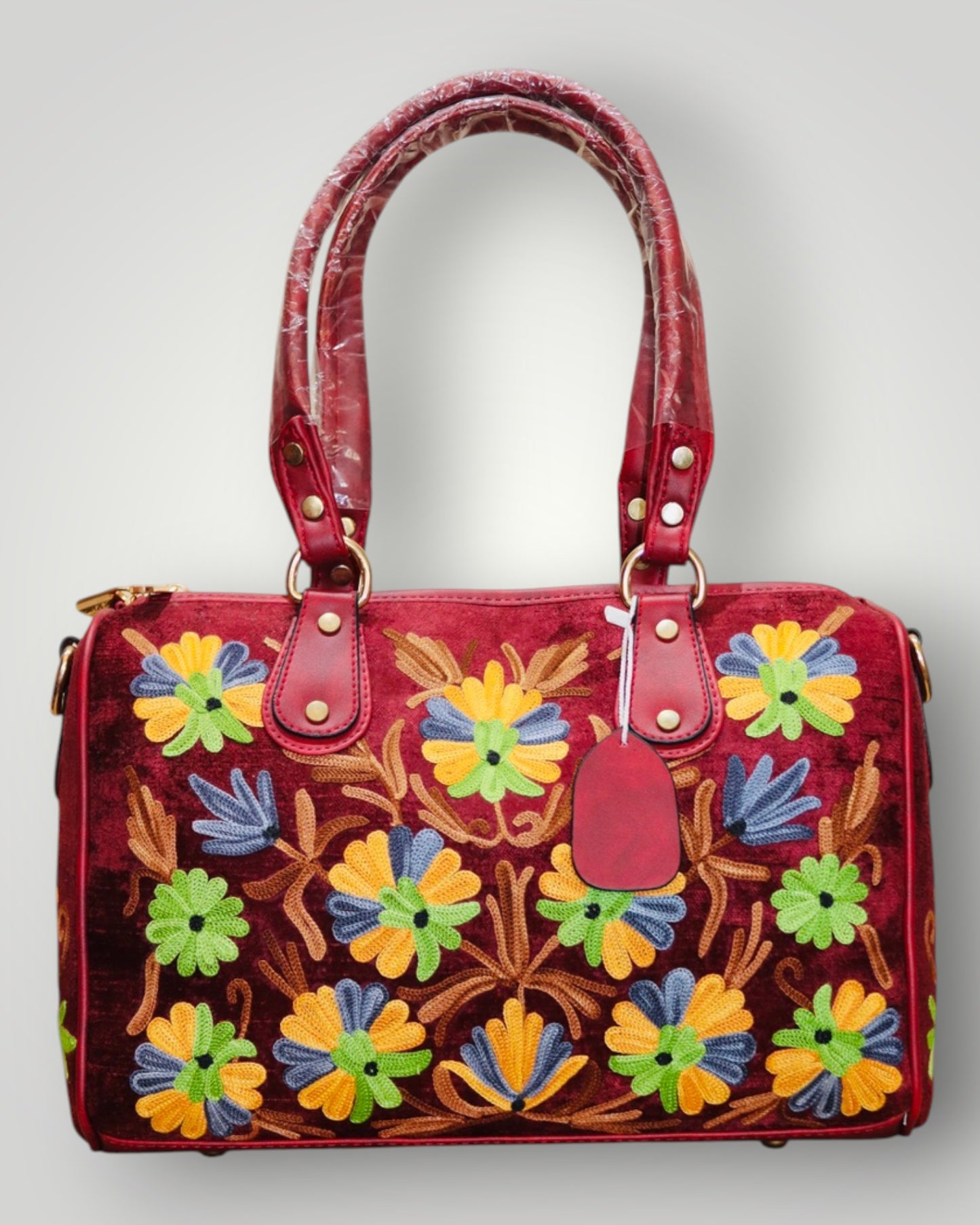 Red Ari Handmade Embroidered Handbag