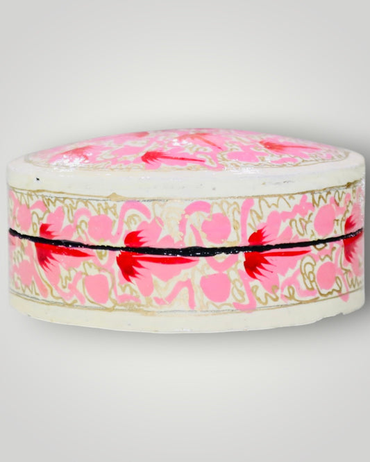 White Paper Mache Round Box