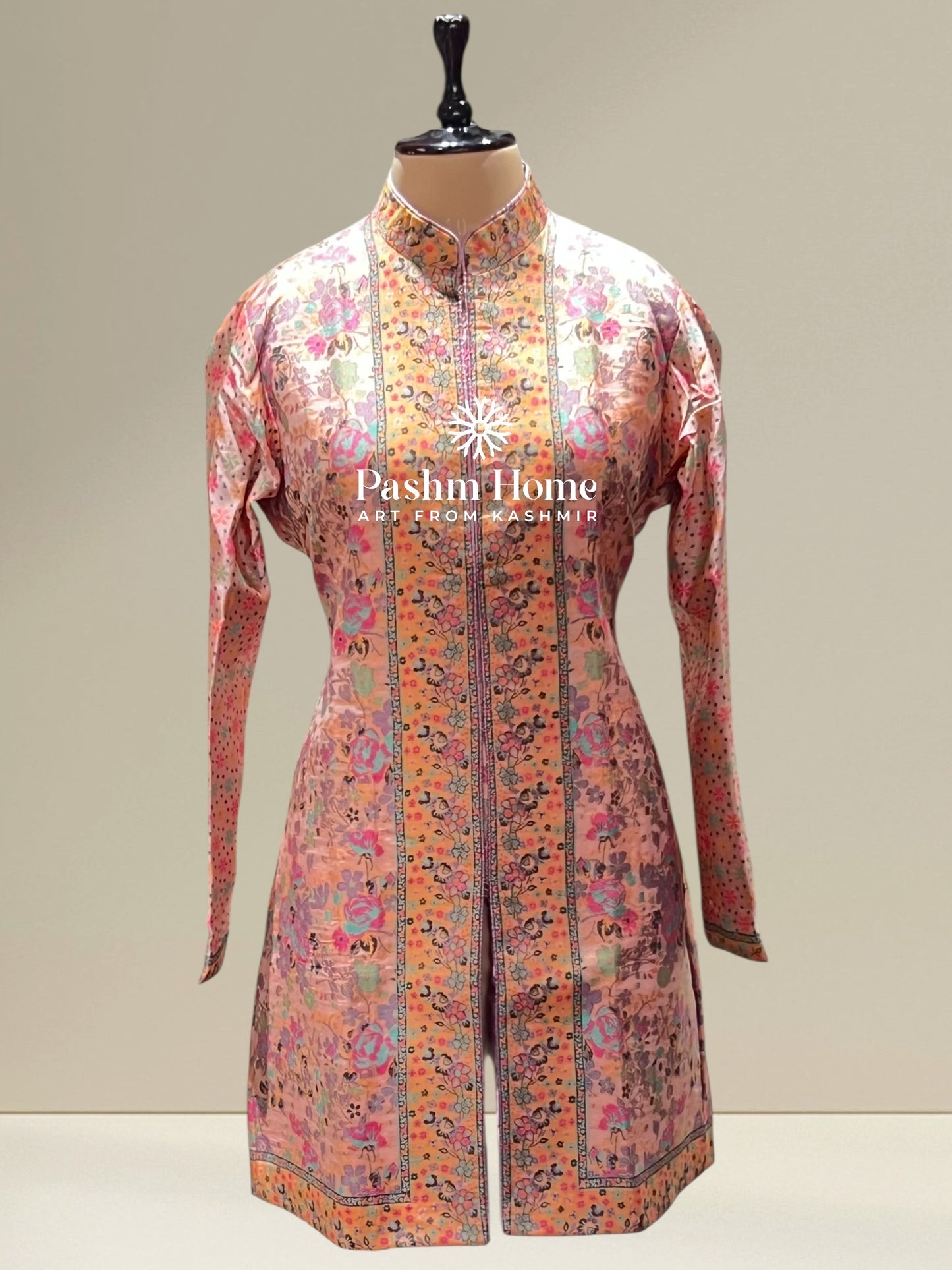 Orange Fine Silk Kani Coat