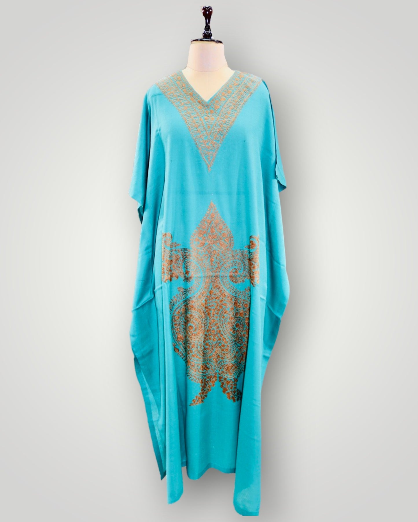Olive Cashmere Ari Long Kaftan