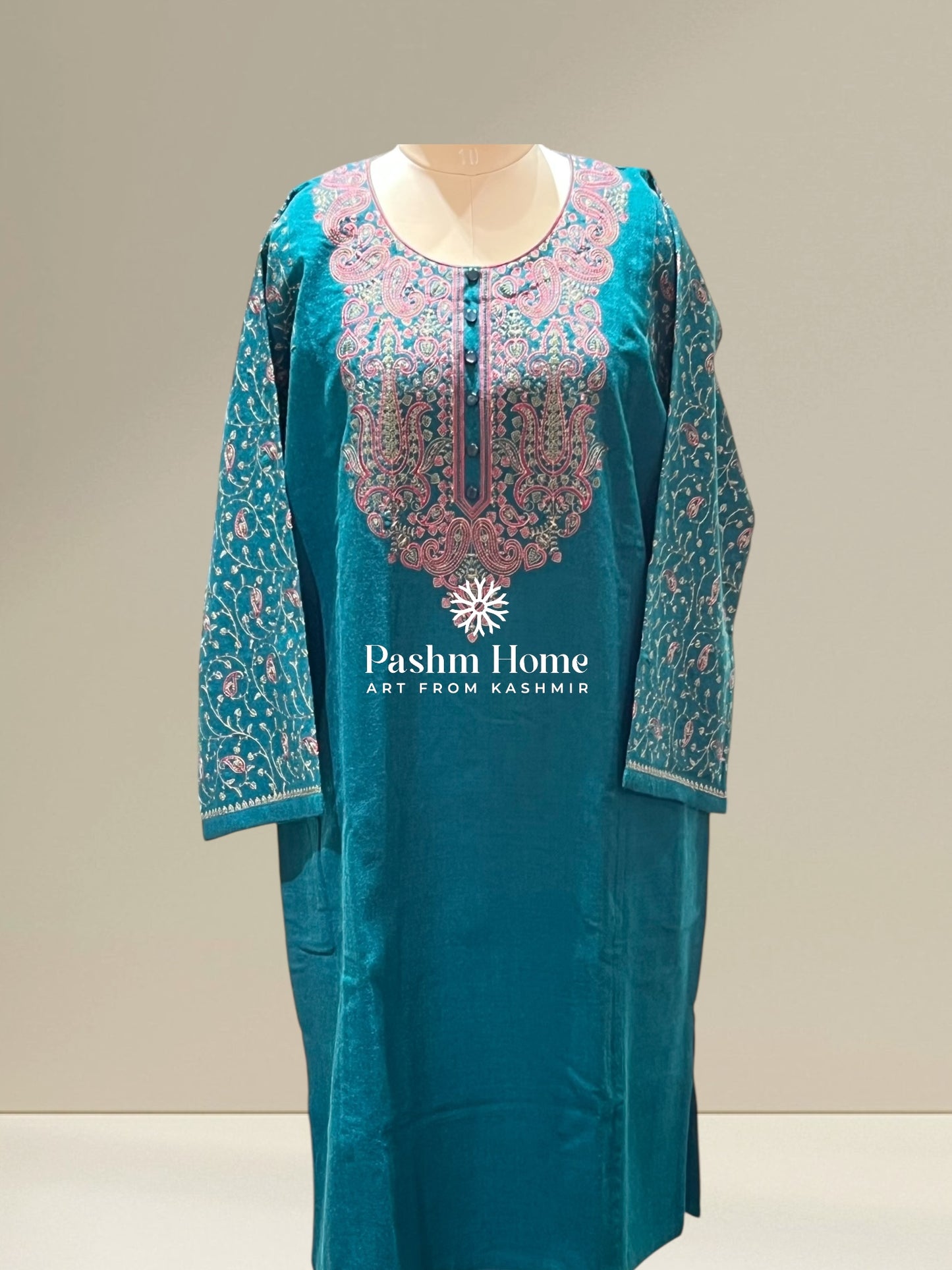 Blue Embroidered Pheran