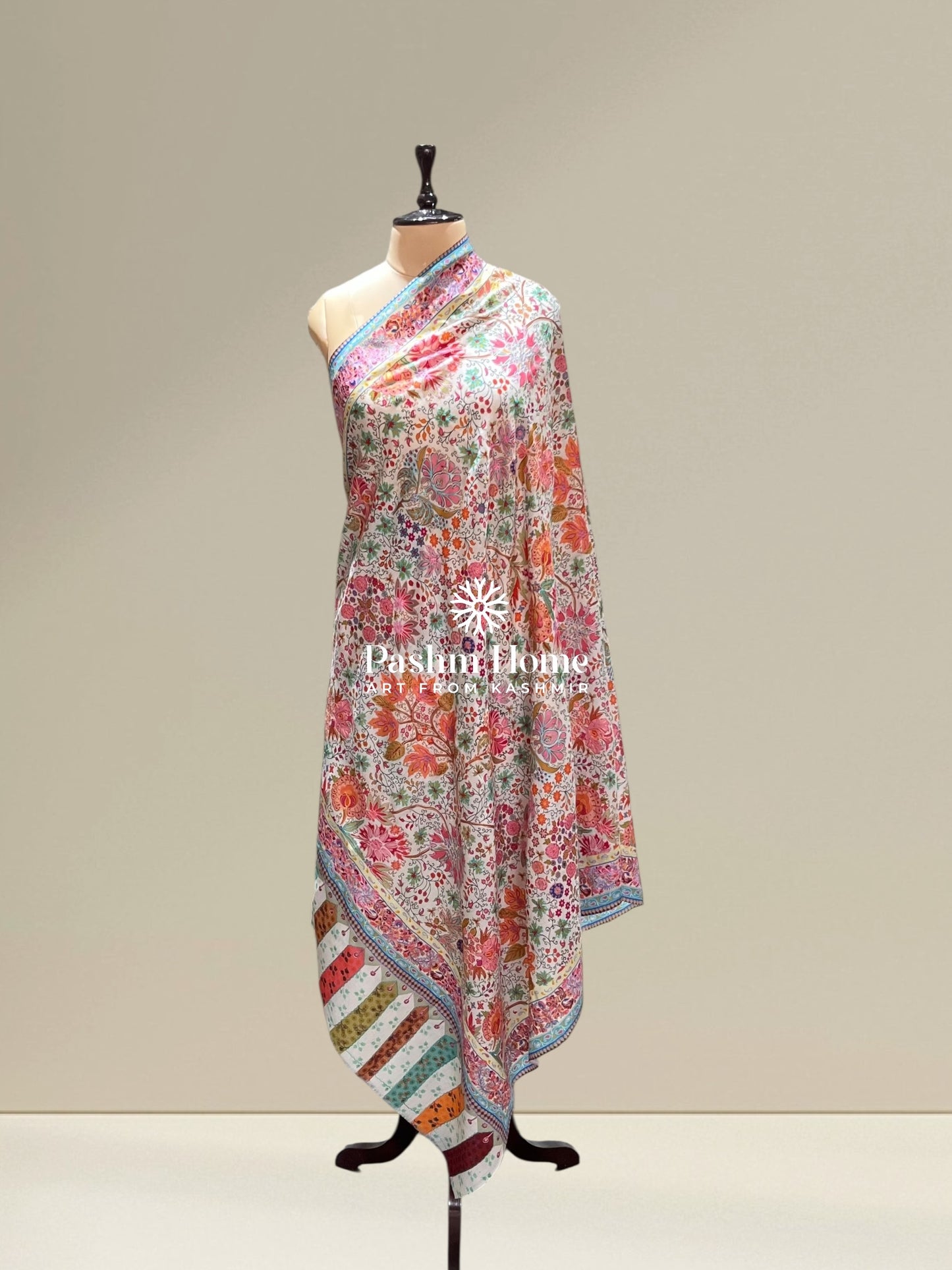 Multicolour Fine Wool Kalamkari Shawl