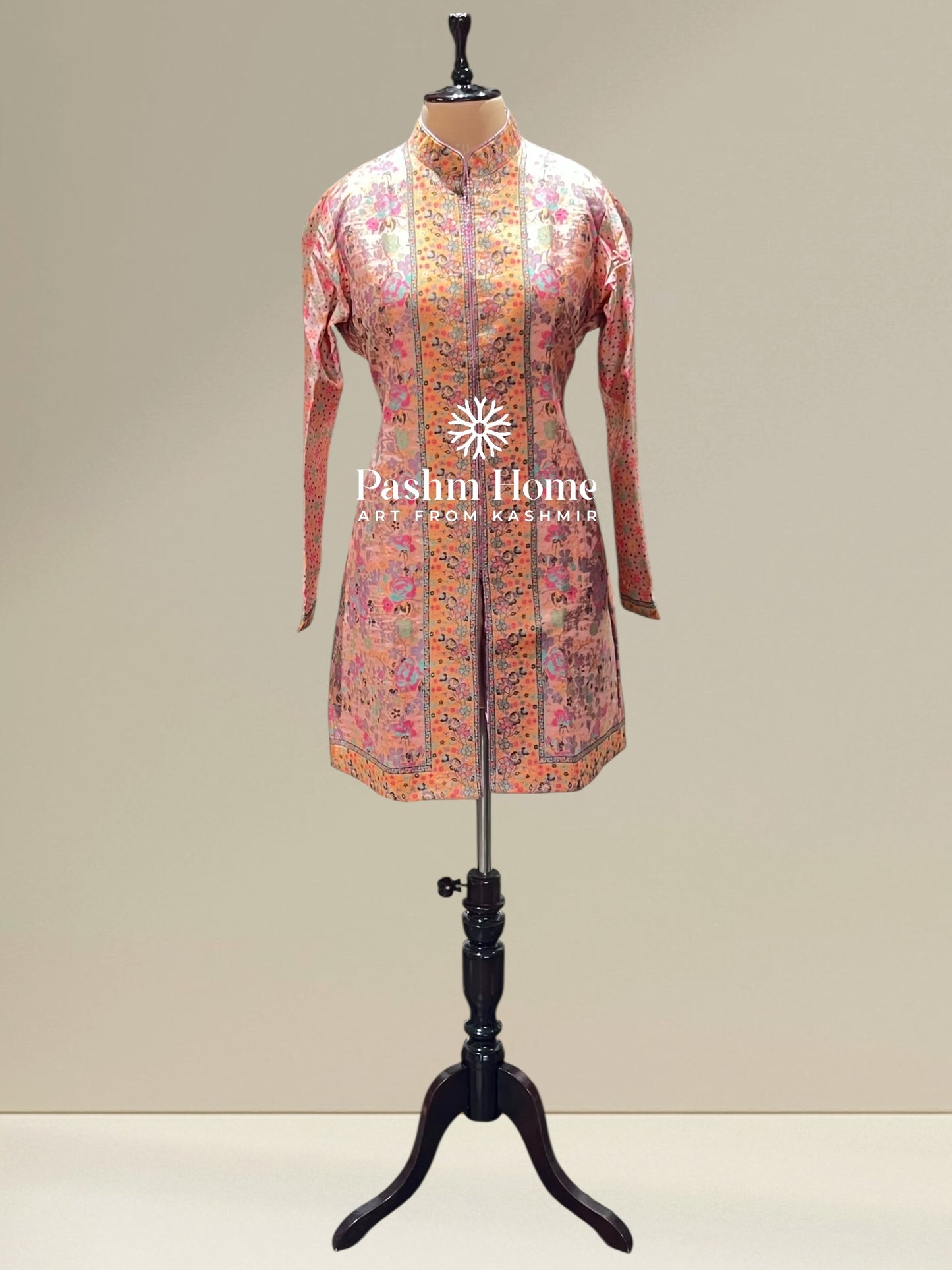 Orange Fine Silk Kani Coat