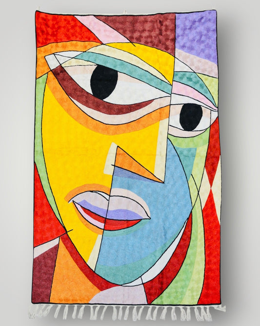 Silk Chainstitch Handmade Picasso Rug