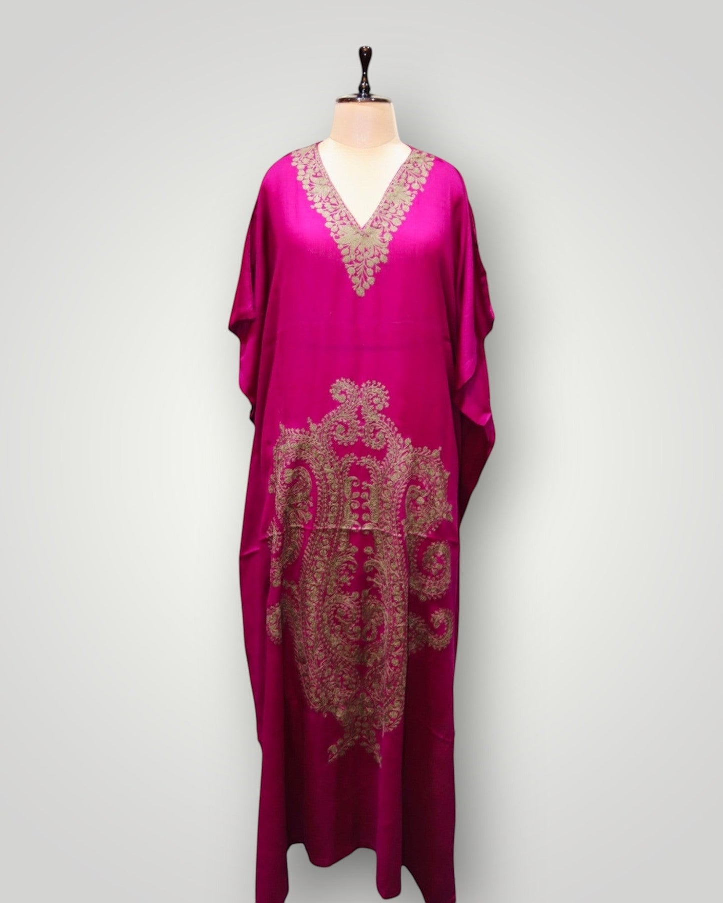Grey Cashmere Ari Paisley Long Kaftan
