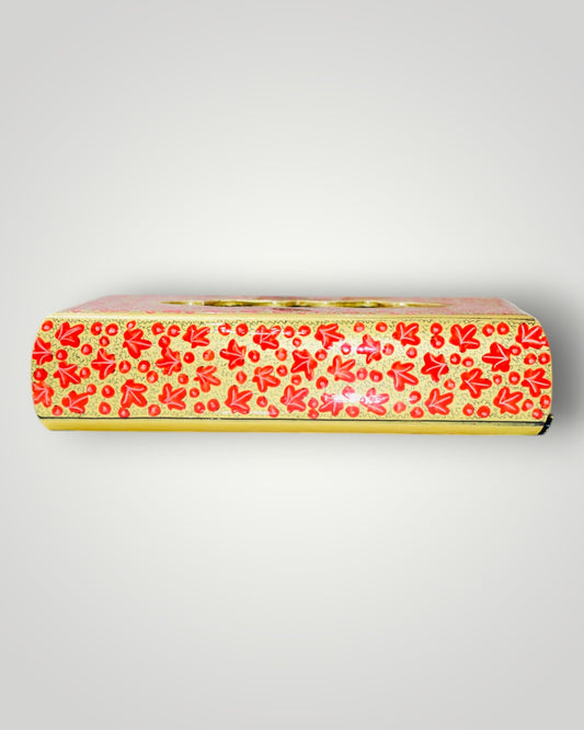 Golden Paper Mache Poshkar Design Tissue Box