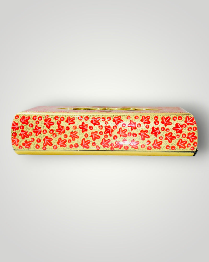 Golden Paper Mache Poshkar Design Tissue Box