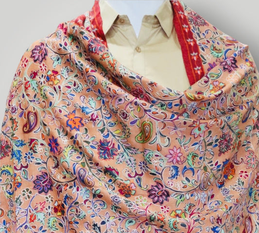Multicolour Cashmere Kalamkari Gents Shawl