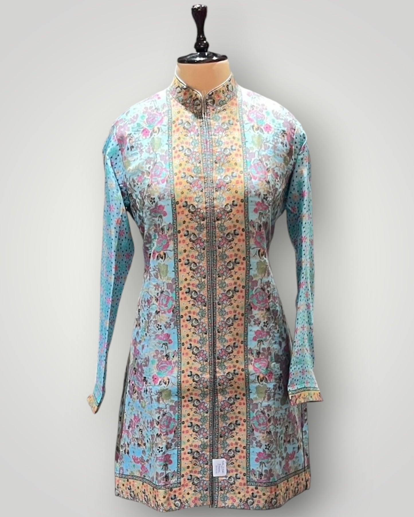 Beige Fine Silk Kani Coat