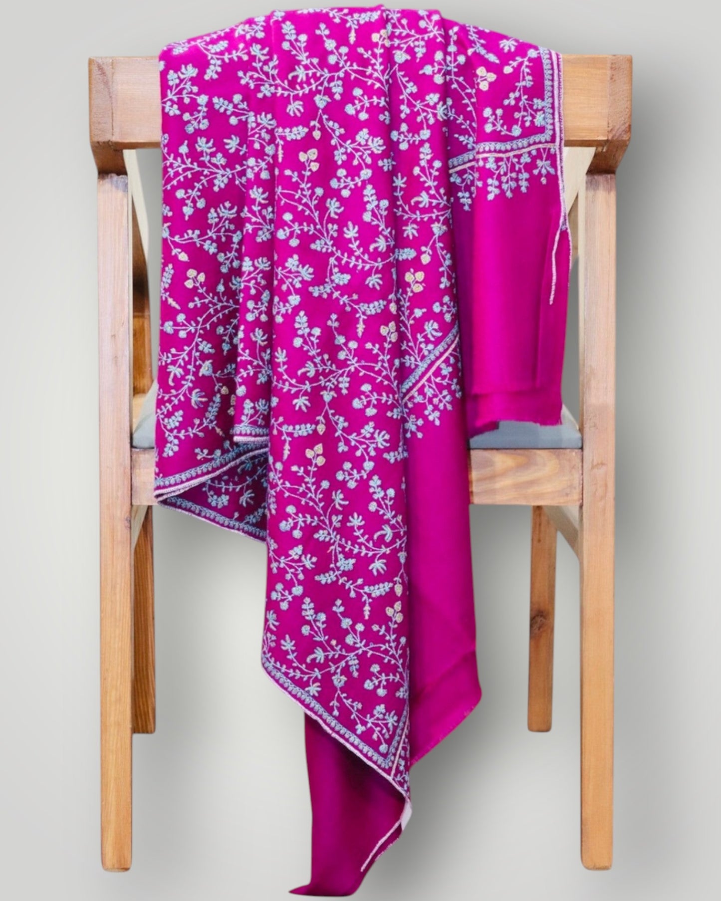 Purple Pure Pashmina Sozni Jali Shawl