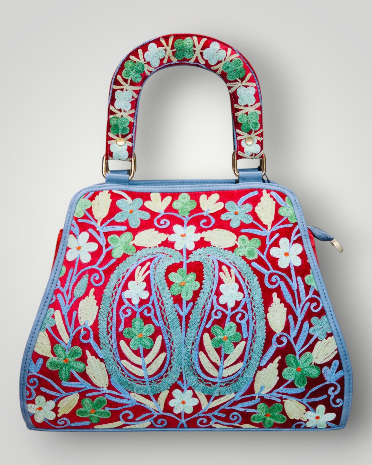 Crimson Ari Handmade Embroidered Handbag