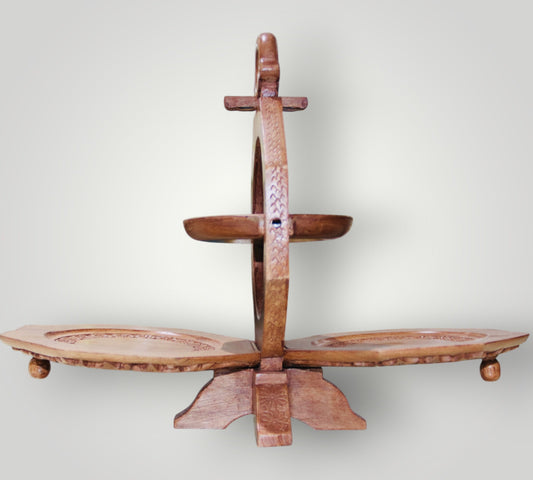 Walnut Wood Hand Carved Display Tray