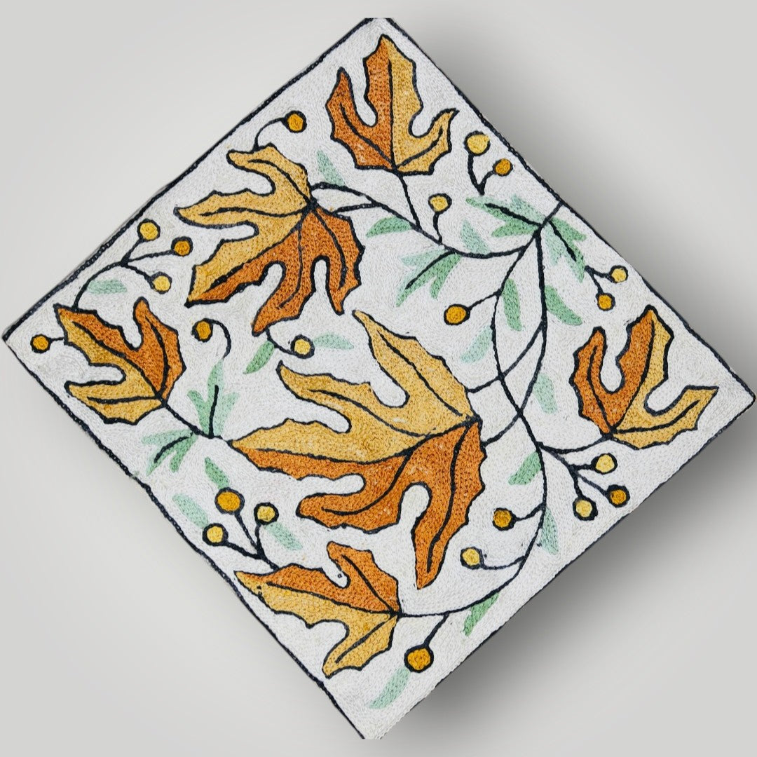 Pure Silk Chainstitch Cushion Cover