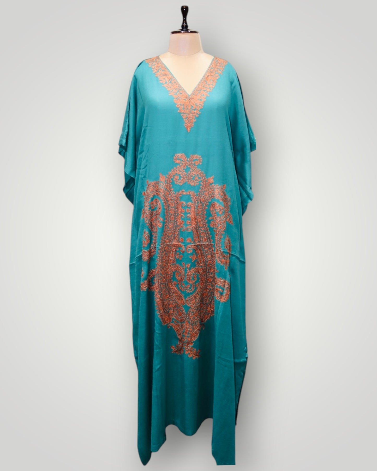 Olive Cashmere Ari Long Kaftan