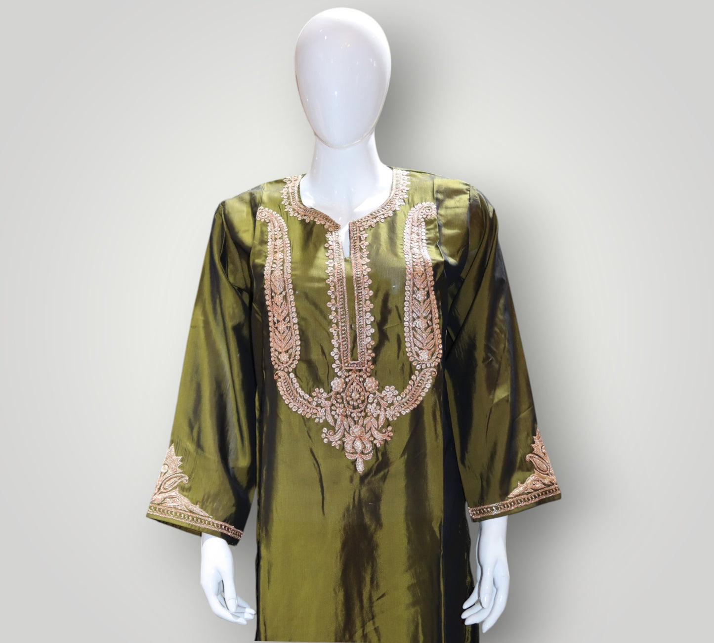Bottle Green Pure Silk Tilla Work Cord Set