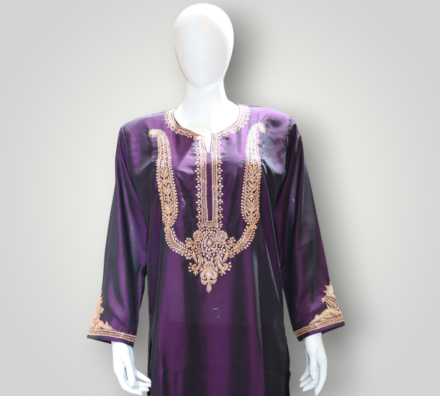 Purple Pure Silk Tilla Work Cord Set