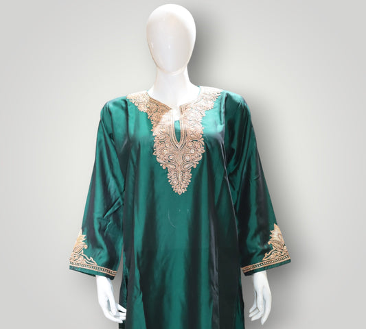 Emerald Green Pure Silk Tilla Work Cord Set
