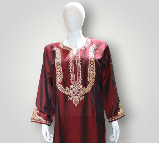 Maroon Pure Silk Tilla Work Cord Set