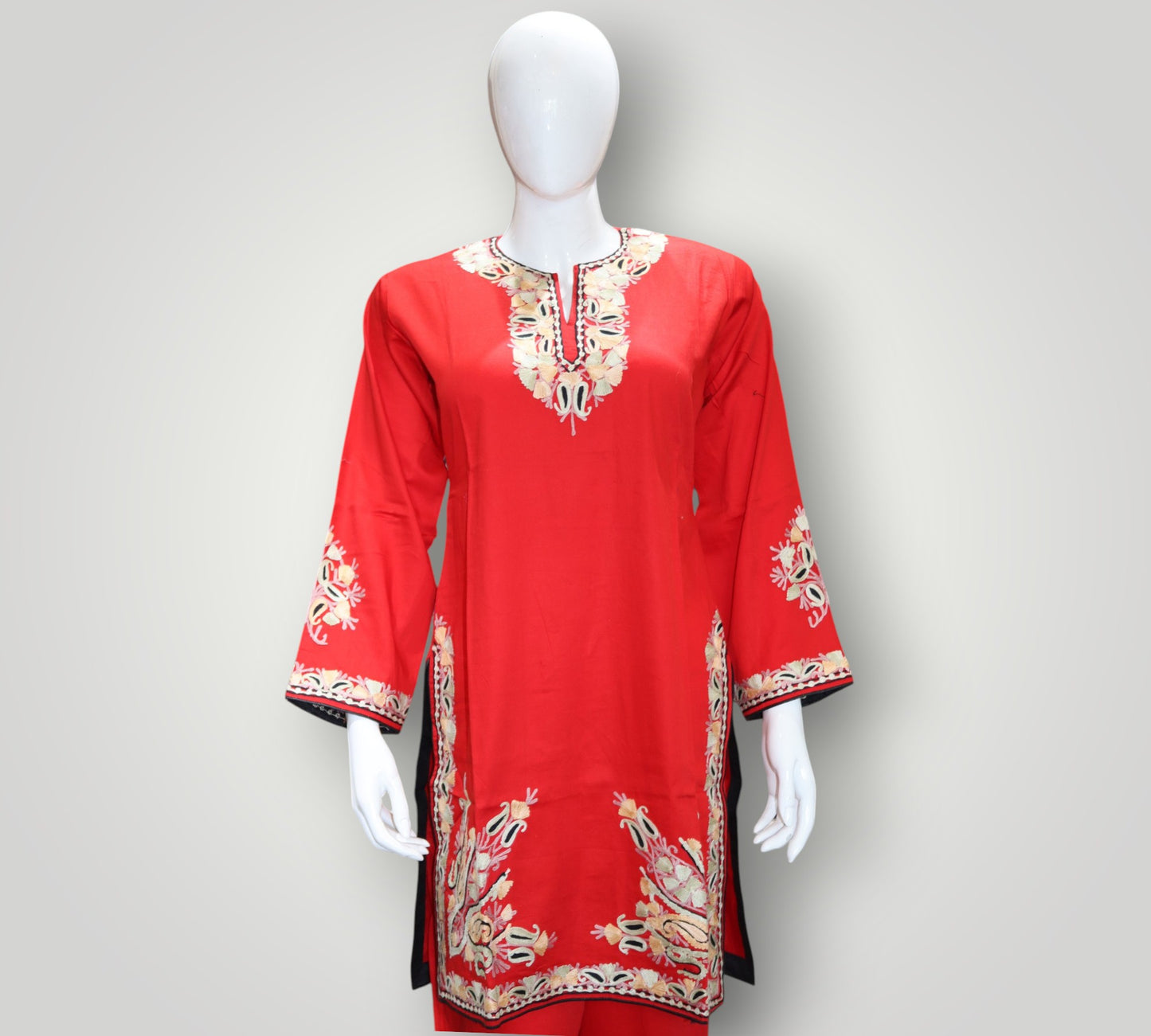 Red Pure Cotton Designer Cord Set