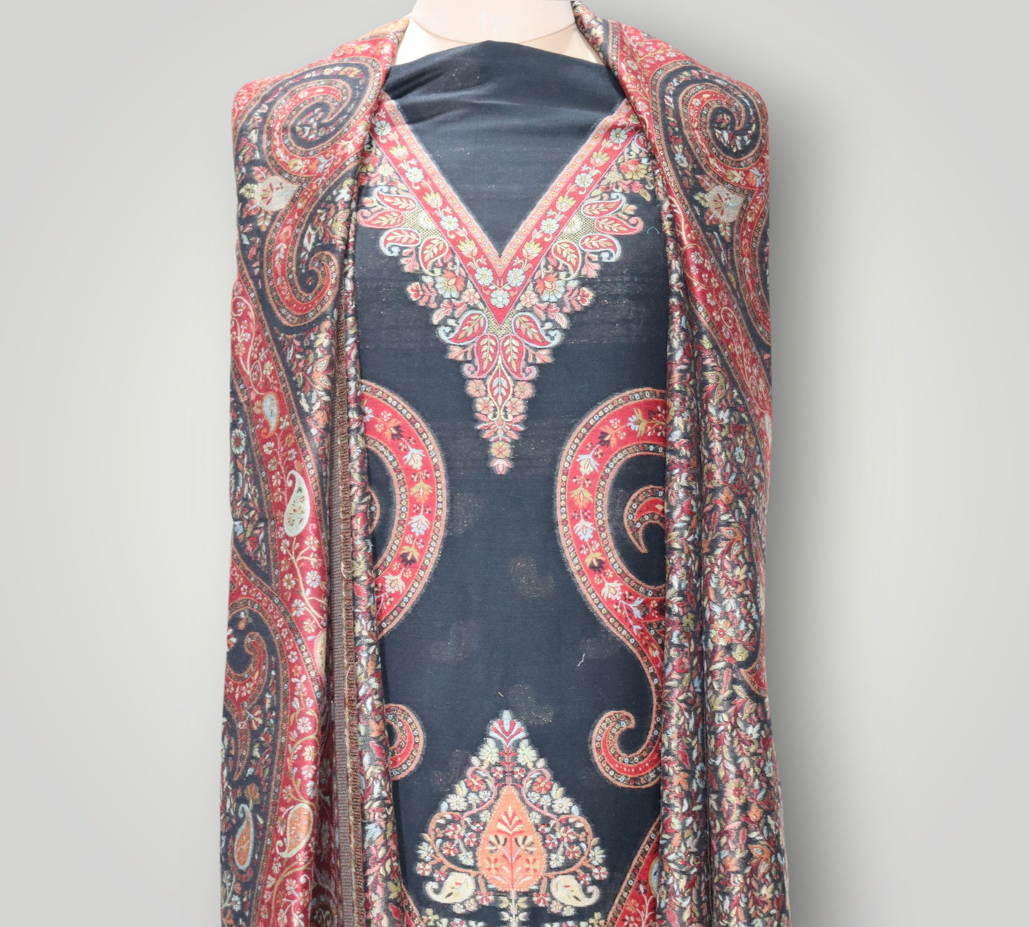 Black Pure Silk Kani Hand Weaving Designer Suit