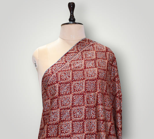 Pure Pashmina Maroon Sangeen Jama Shawl