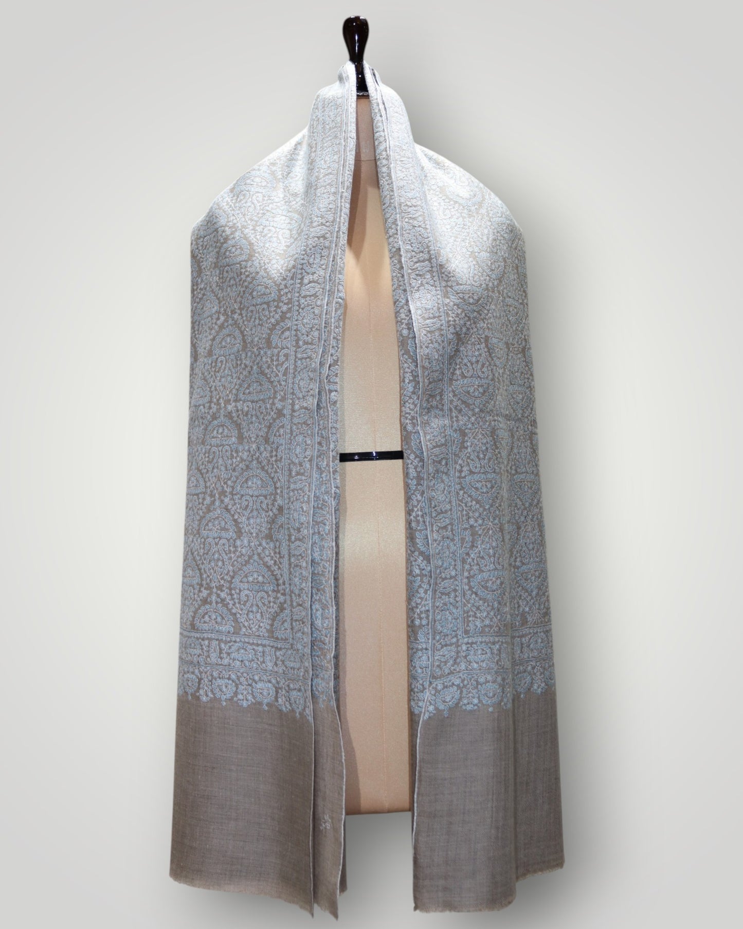 Exclusive Natural Colour Pure Pashmina Sozni Jama Gents Shawl
