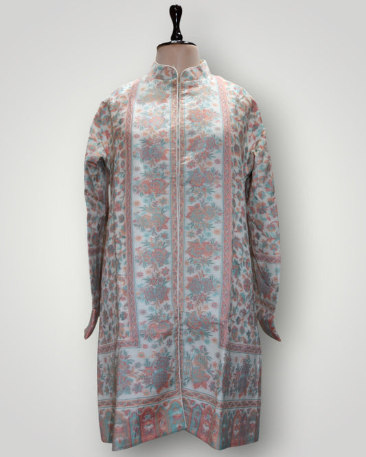 Beige Fine Wool Kani Handwoven Coat