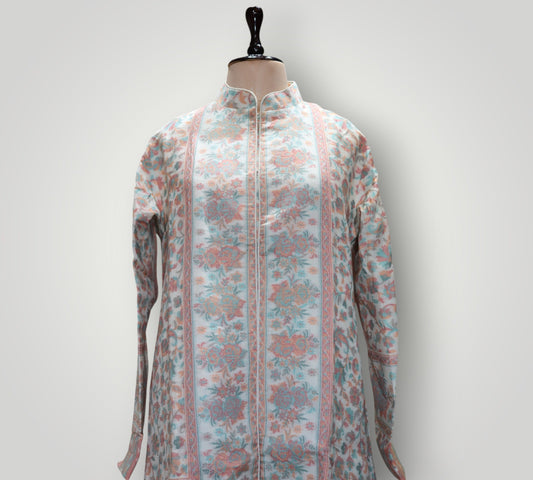 Beige Fine Wool Kani Handwoven Coat