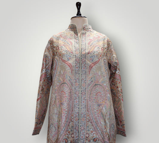 Cream Fine Wool Kani Handwoven Coat