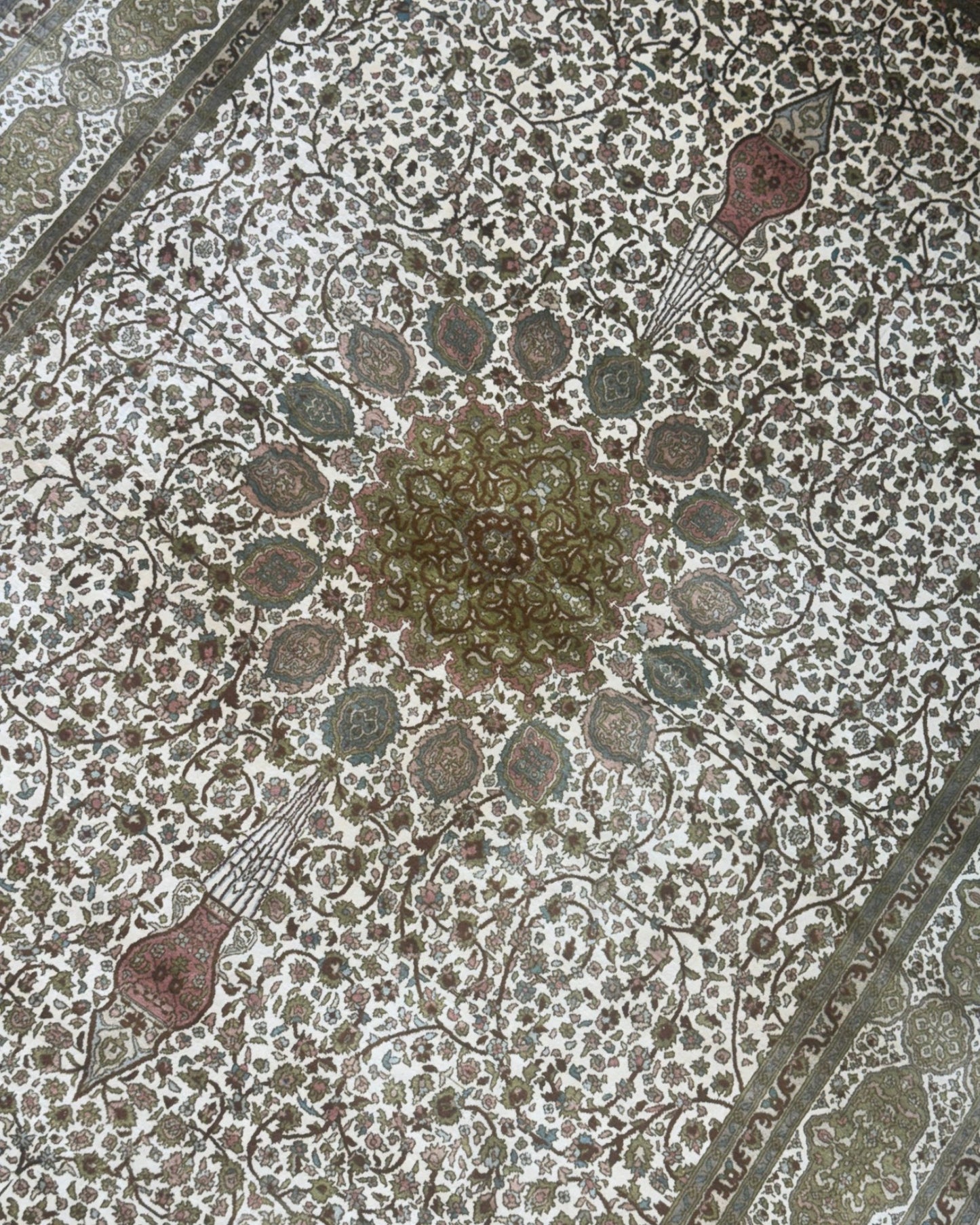 5 FT × 7 FT Ardabil Silk On Silk Hand Knotted Carpet