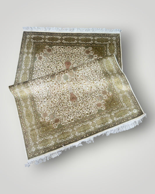 5 FT × 7 FT Ardabil Silk On Silk Hand Knotted Carpet