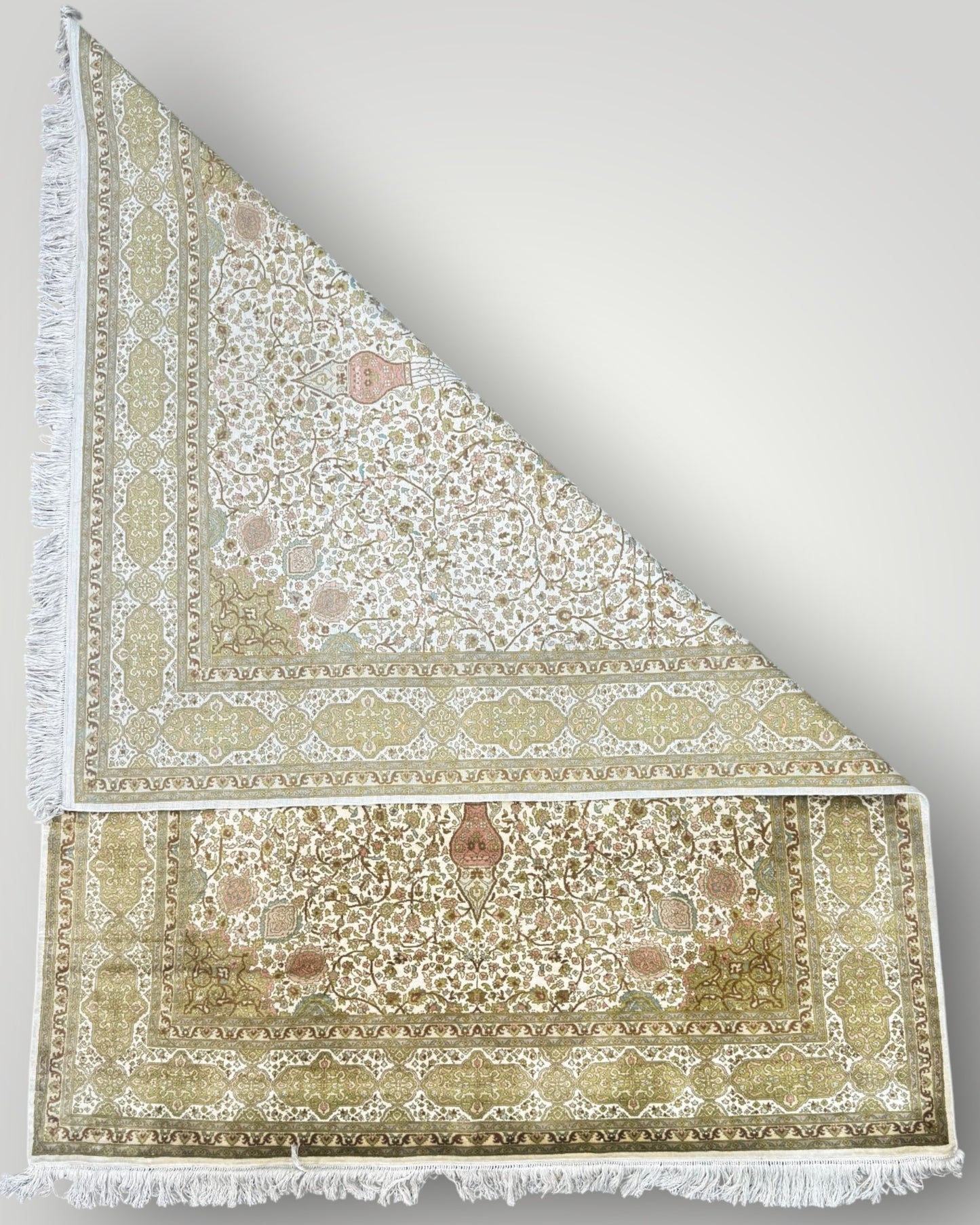 5 FT × 7 FT Ardabil Silk On Silk Hand Knotted Carpet