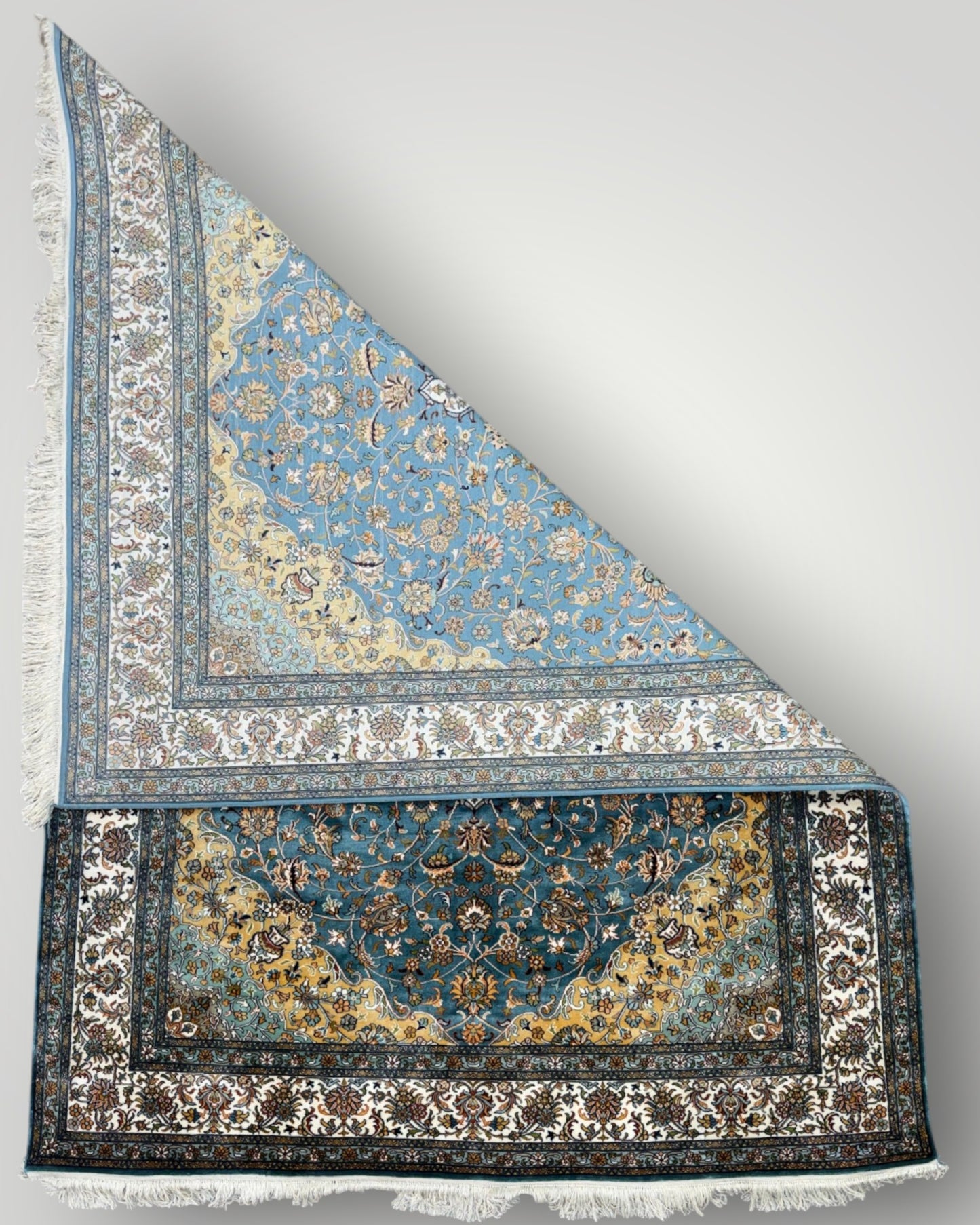 5 FT × 7 FT Kashaan Silk On Silk Hand Knotted Carpet