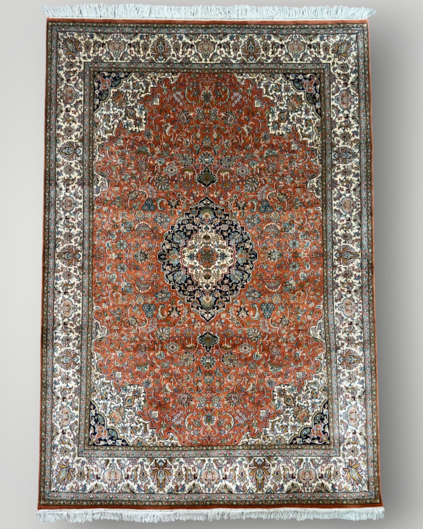 5 FT × 7 FT Kashaan Silk On Silk Hand Knotted Carpet