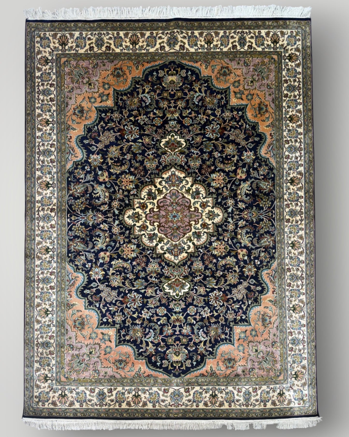 5 FT × 7 FT Kashaan Silk On Silk Hand Knotted Carpet
